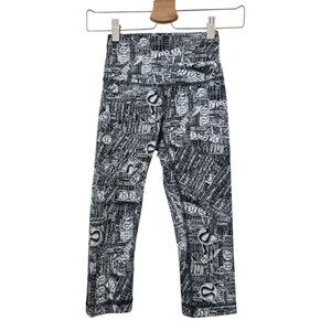 Lululemon Wunder Train High-Rise Tear It Up Alpine White Black Logo Tight Sz 2